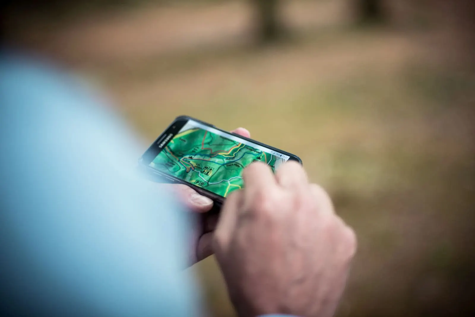 Tracking a farm plot on a map, representing full traceability from farm to cup